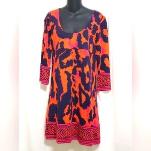 Diane Von Furstenberg Orange and Pink Dress